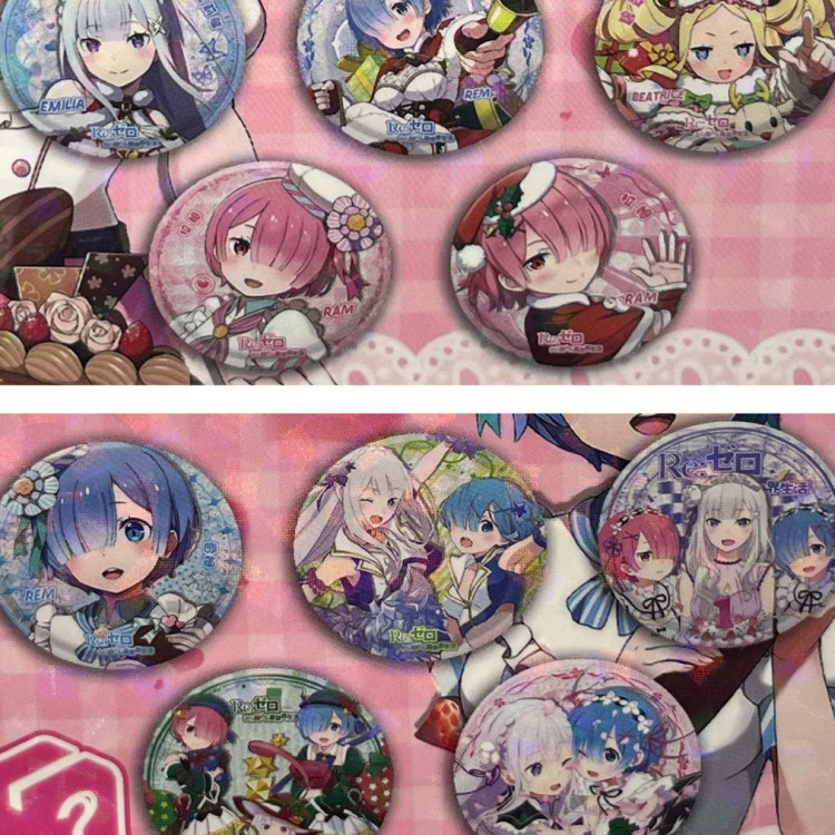 Коллекционные сюрприз значки 75мм Re:Zero - Основные контакты 02