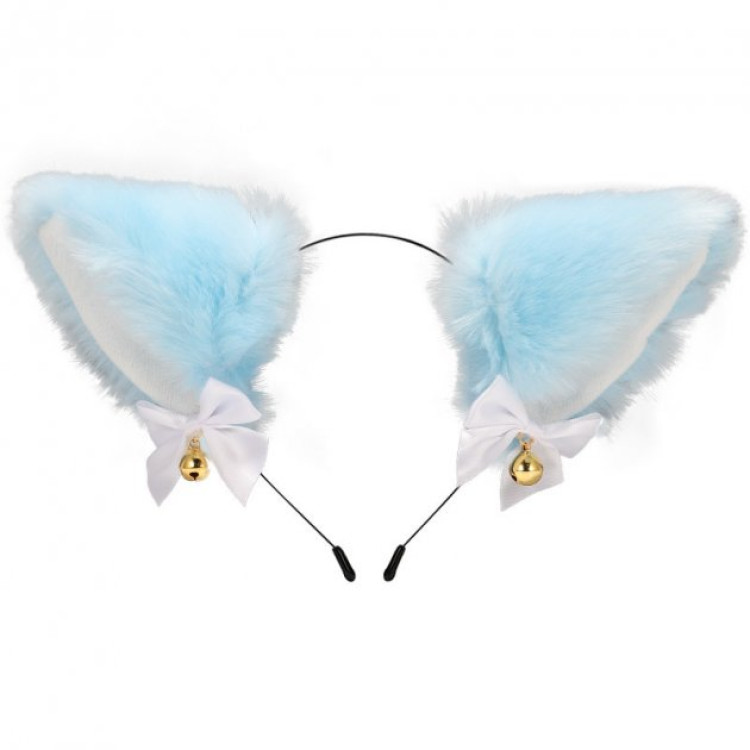 Вушка Аніме куміхо з білим бантом на обручі Блакитні - Основні контакти 02